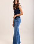 Toxik3 pantalon jean stretch wide leg coutures western