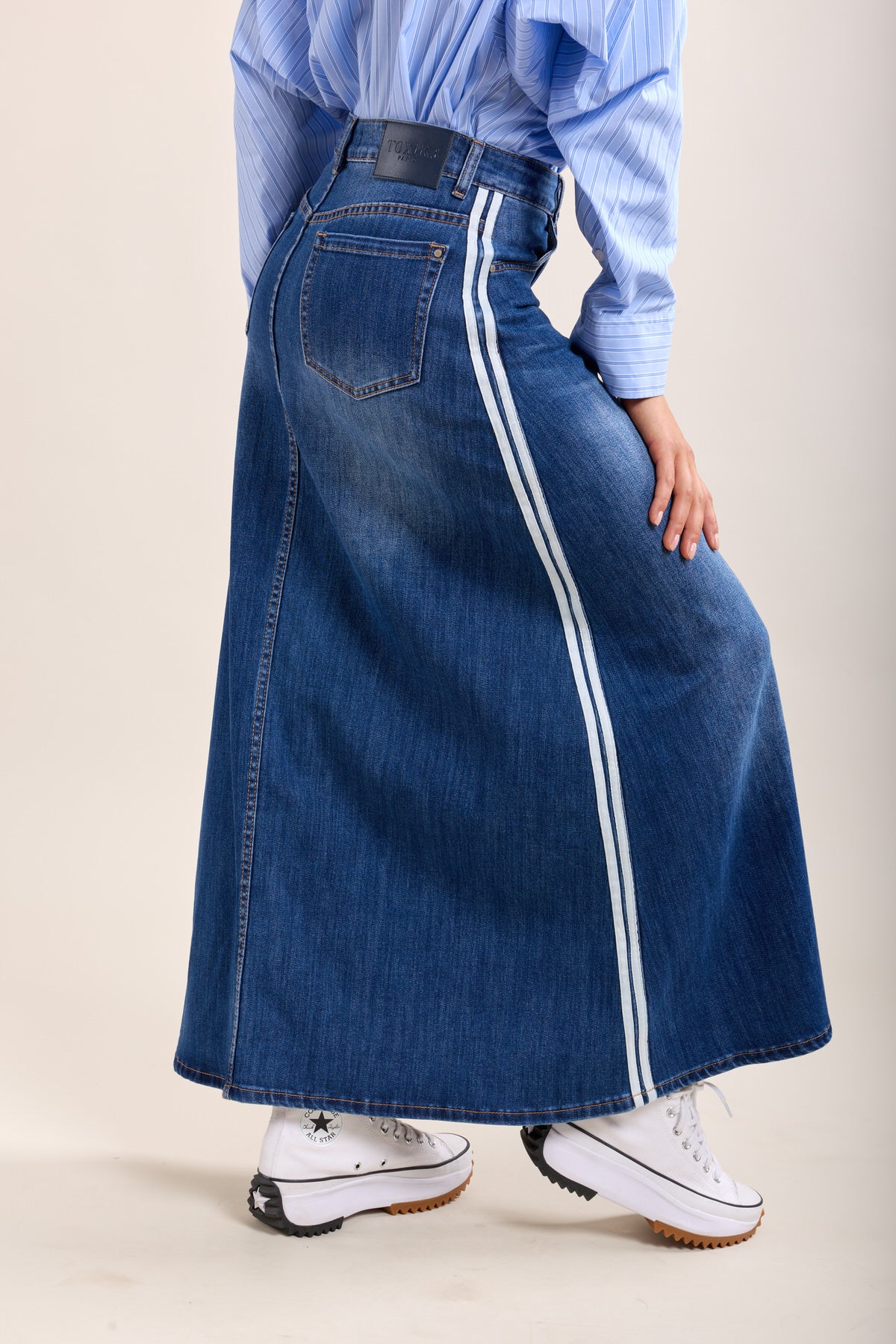 Toxik3 Langflarter Rock hohe Taille