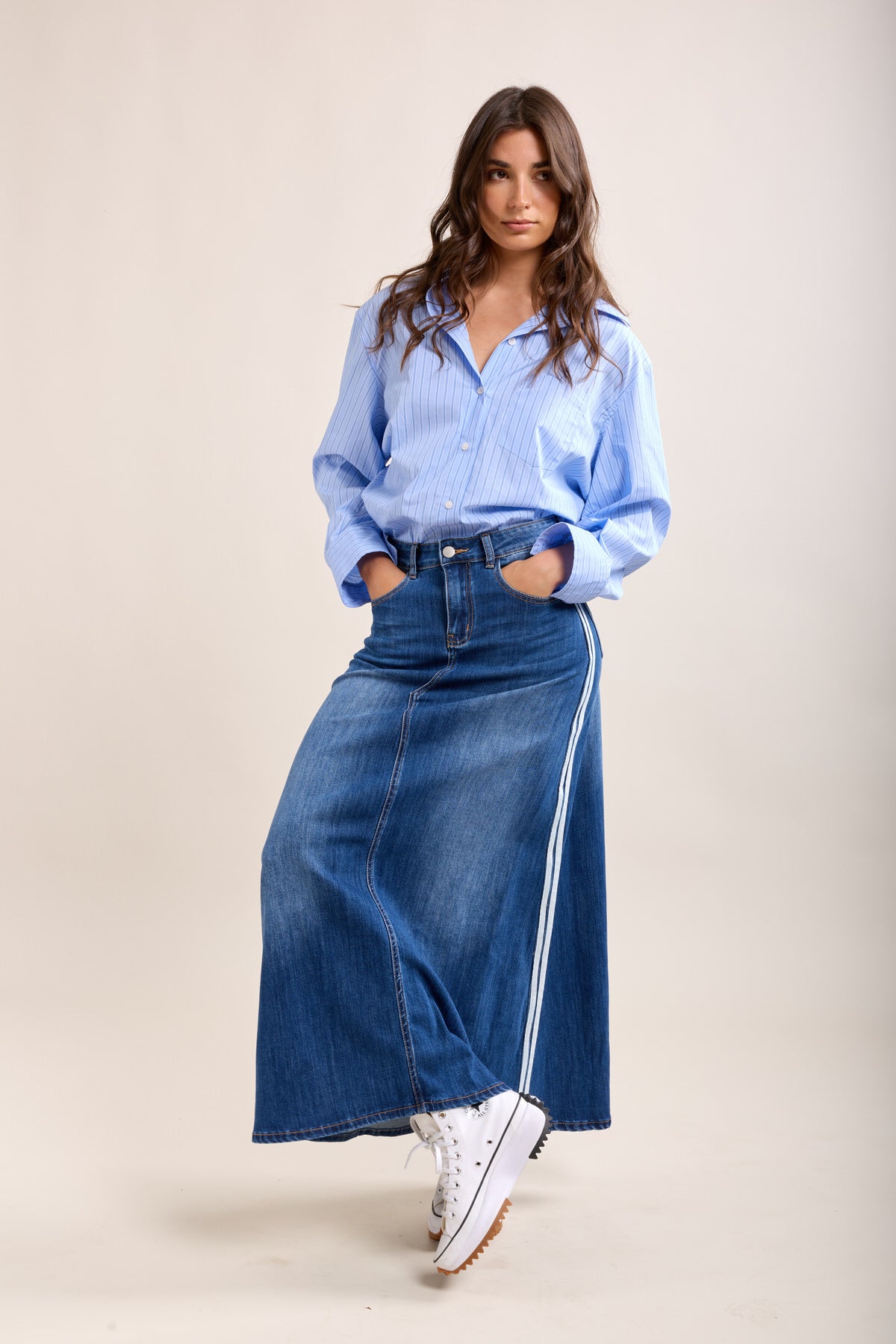 Toxik3 Langflarter Rock hohe Taille