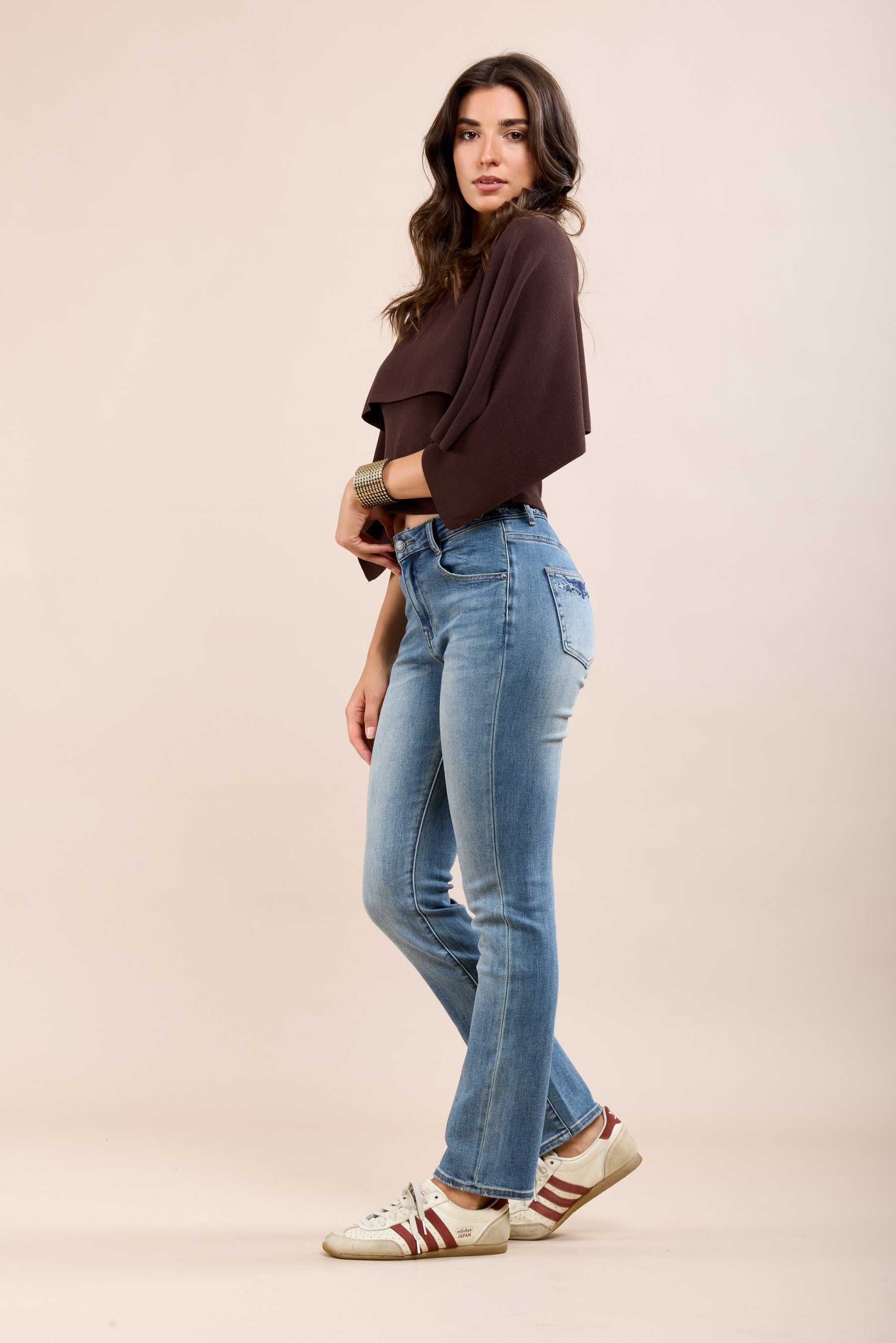 Toxik3 jean droit délavé motifs brodés buffalo