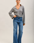 Toxik3 pantalon jean wide poches plaquées brodées