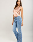 Toxik3 straight stretch denim pants with side lace details