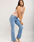 Toxik3 straight stretch denim pants with side lace details