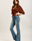Toxik3 pantalon jean bootcut délavé denim stretch strass