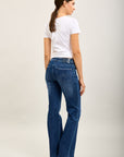 Toxik3 doppelt genähte Bootcut-Jeanshose aus Stretch-Denim