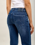 Toxik3 doppelt genähte Bootcut-Jeanshose aus Stretch-Denim