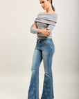 Toxik3 Bootcut-Jeanshose aus Stretch-Denim mit Nieten