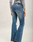Toxik3 Bootcut-Jeanshose aus Stretch-Denim mit Nieten