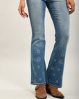 Toxik3 Bootcut-Jeanshose aus Stretch-Denim mit Nieten