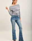 Toxik3 Bootcut-Jeanshose aus Stretch-Denim mit Nieten