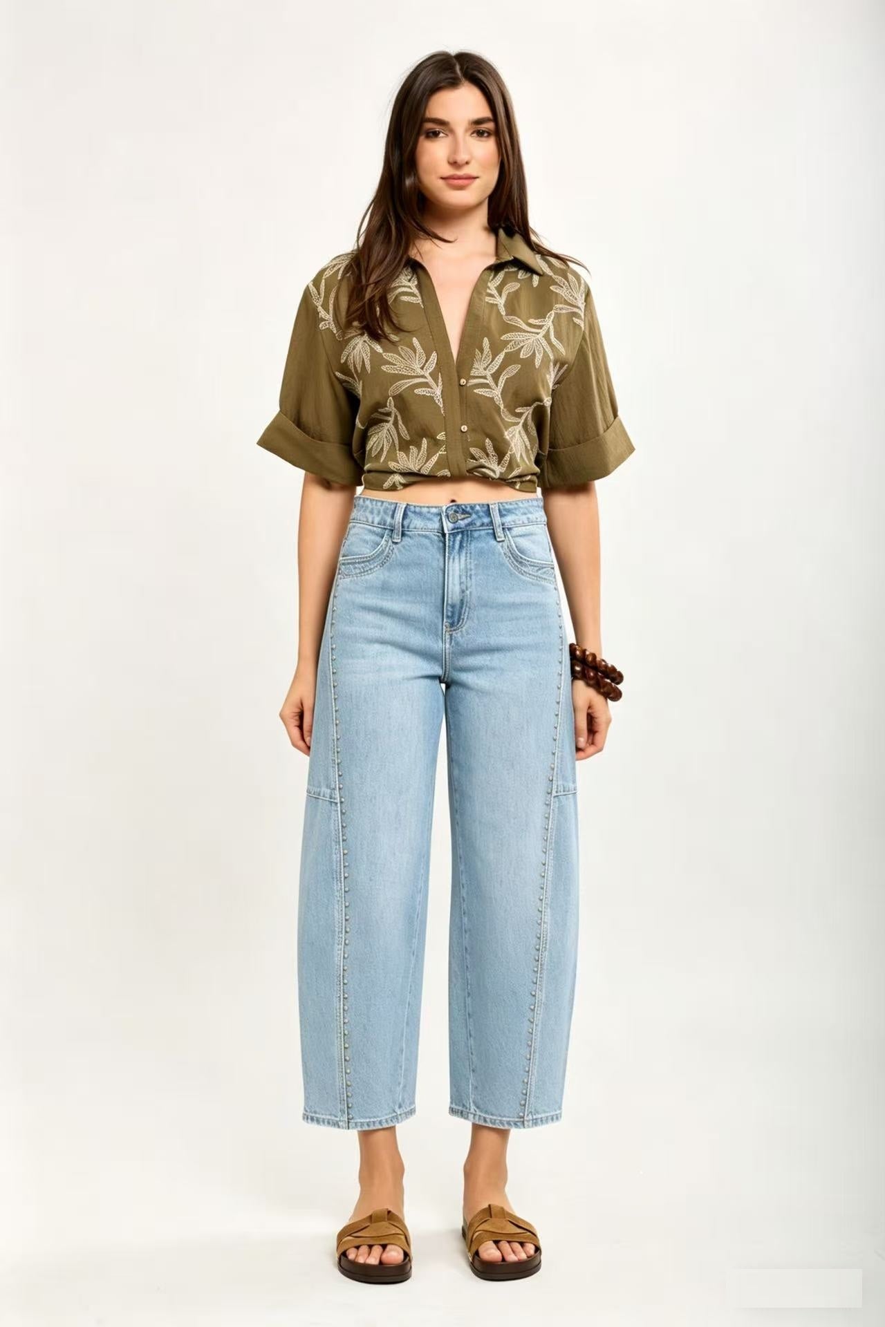 Toxik3 ballonjeansbroek Lyocell studdetails