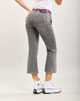 Toxik3 bootcut cropped denim pantalones vaqueros elásticos accesorio para corbata