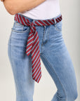 Toxik3 bootcut cropped denim pantalones vaqueros elásticos accesorio para corbata