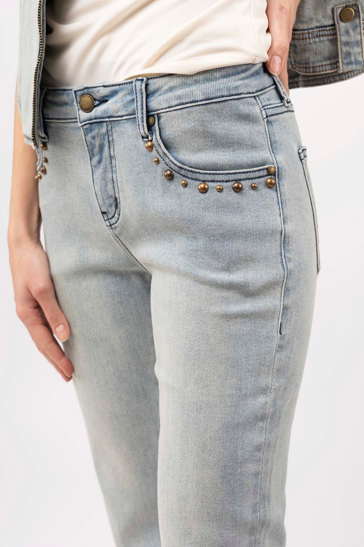 Jeans details zakken - steen