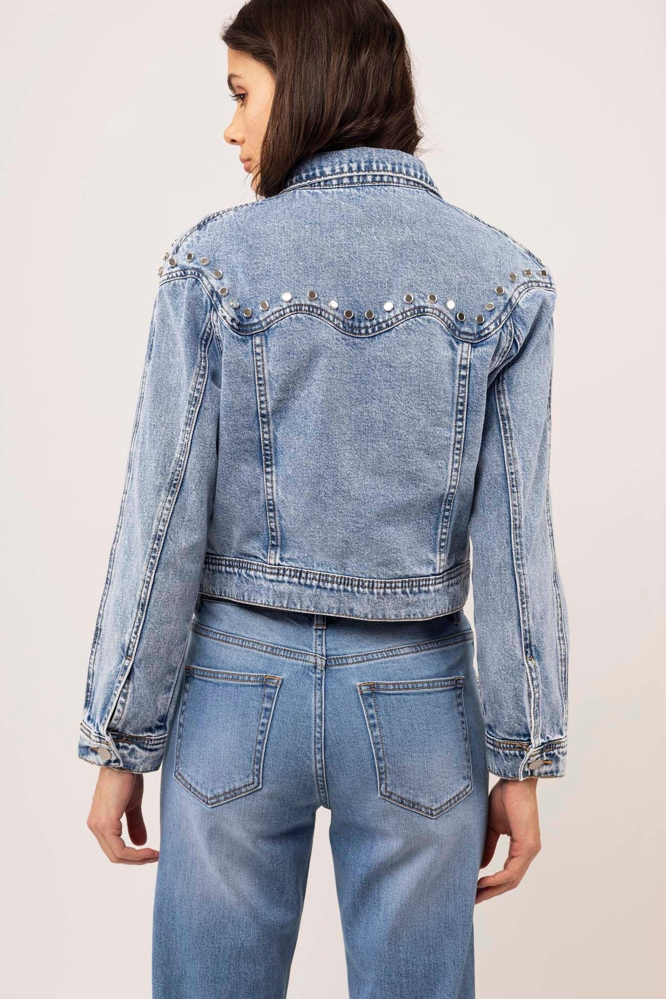 Veste jean empiècement métalique - Lewis - TOXIK3