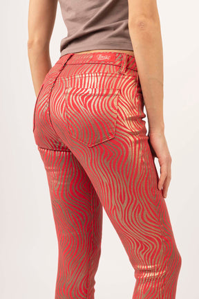 Pantalon imprimé rouge - Solène