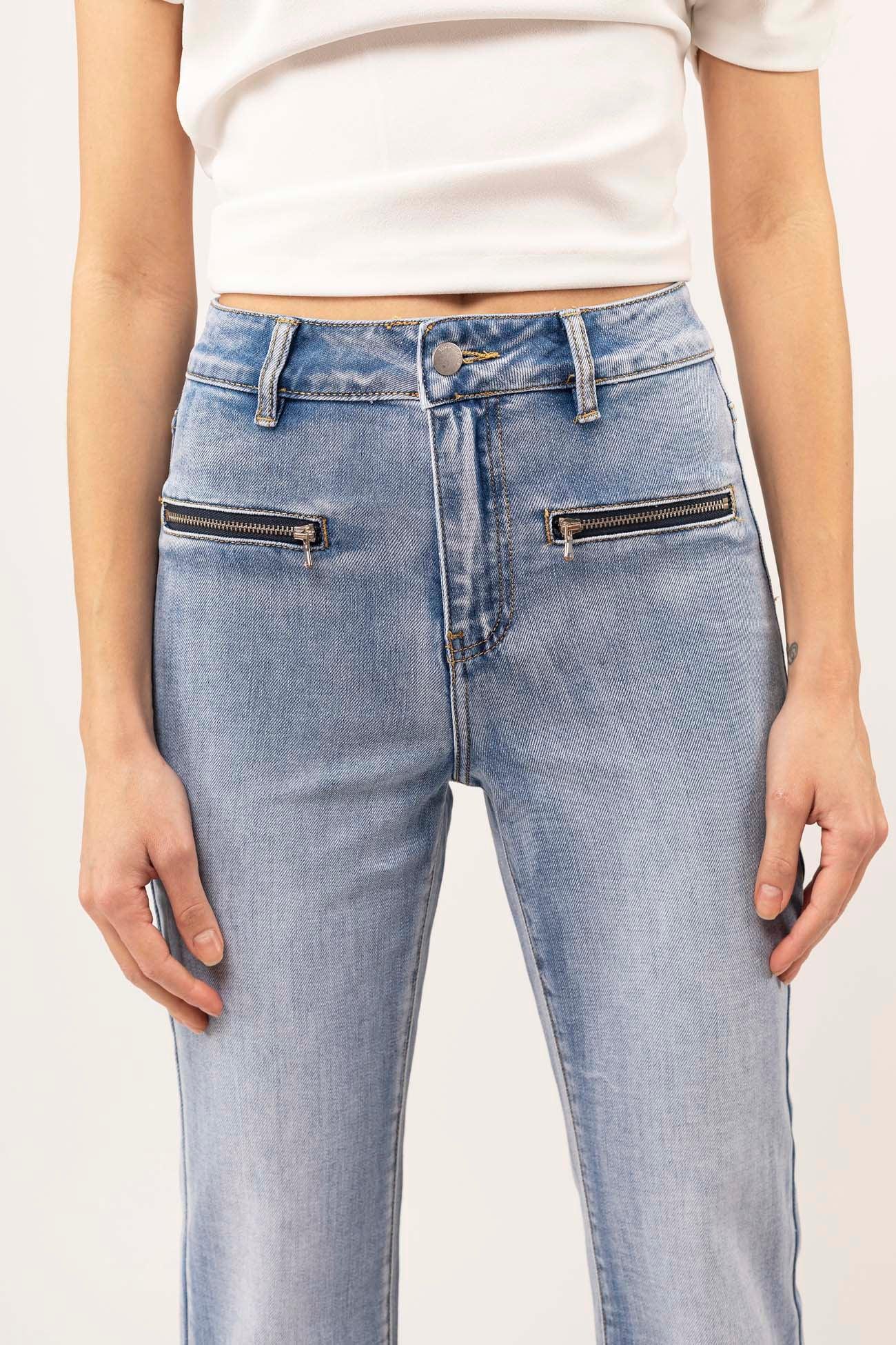 Jean flare détail zip avant - Dolly - TOXIK3