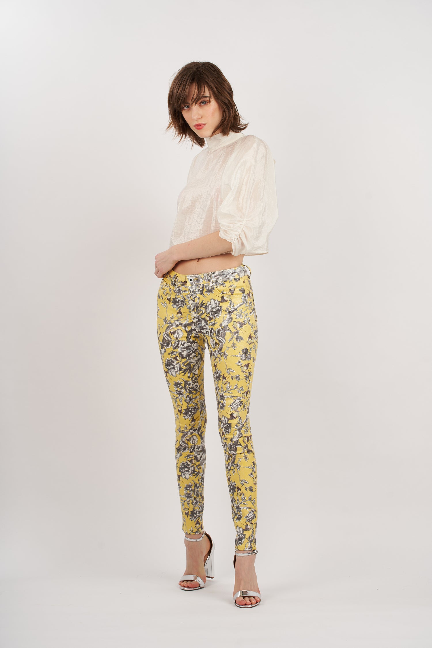 Gele broek met bloemenprint - Liya