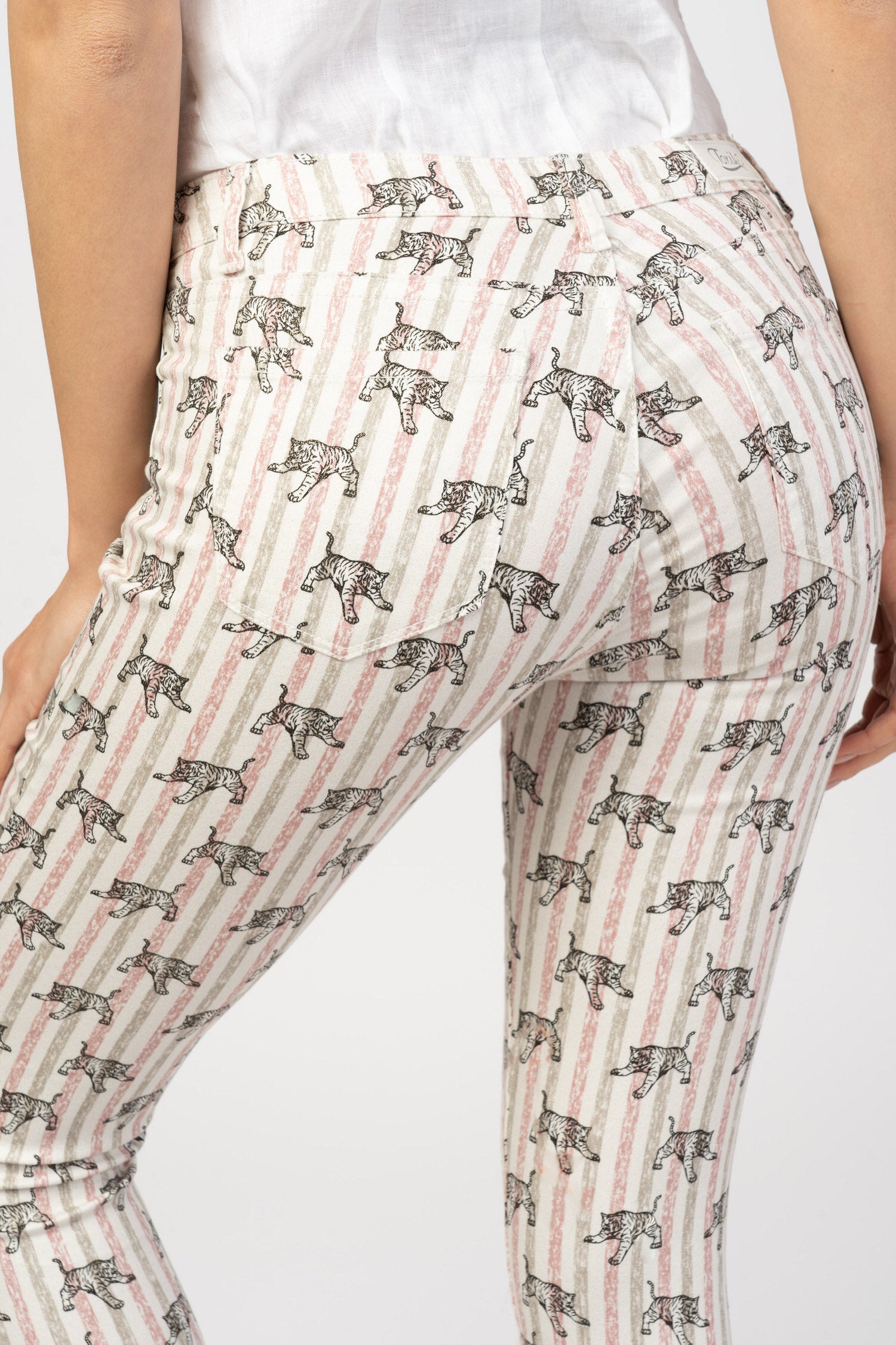 Pantalones de impresión a rayas de tigre - Mayane