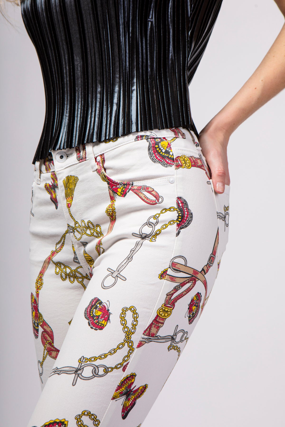 Pantalon imprimé chaînes - Azuré