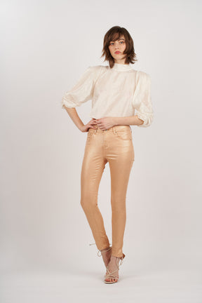Pantalon imprimé texturé doré - Nixy