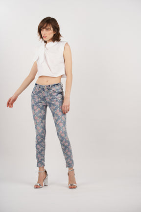 Flower Gedrukte jeans - Cora