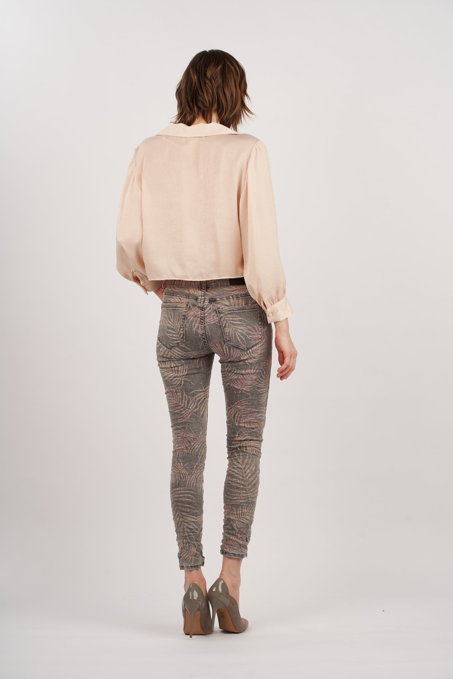Jeans met gebladerte print - Laure