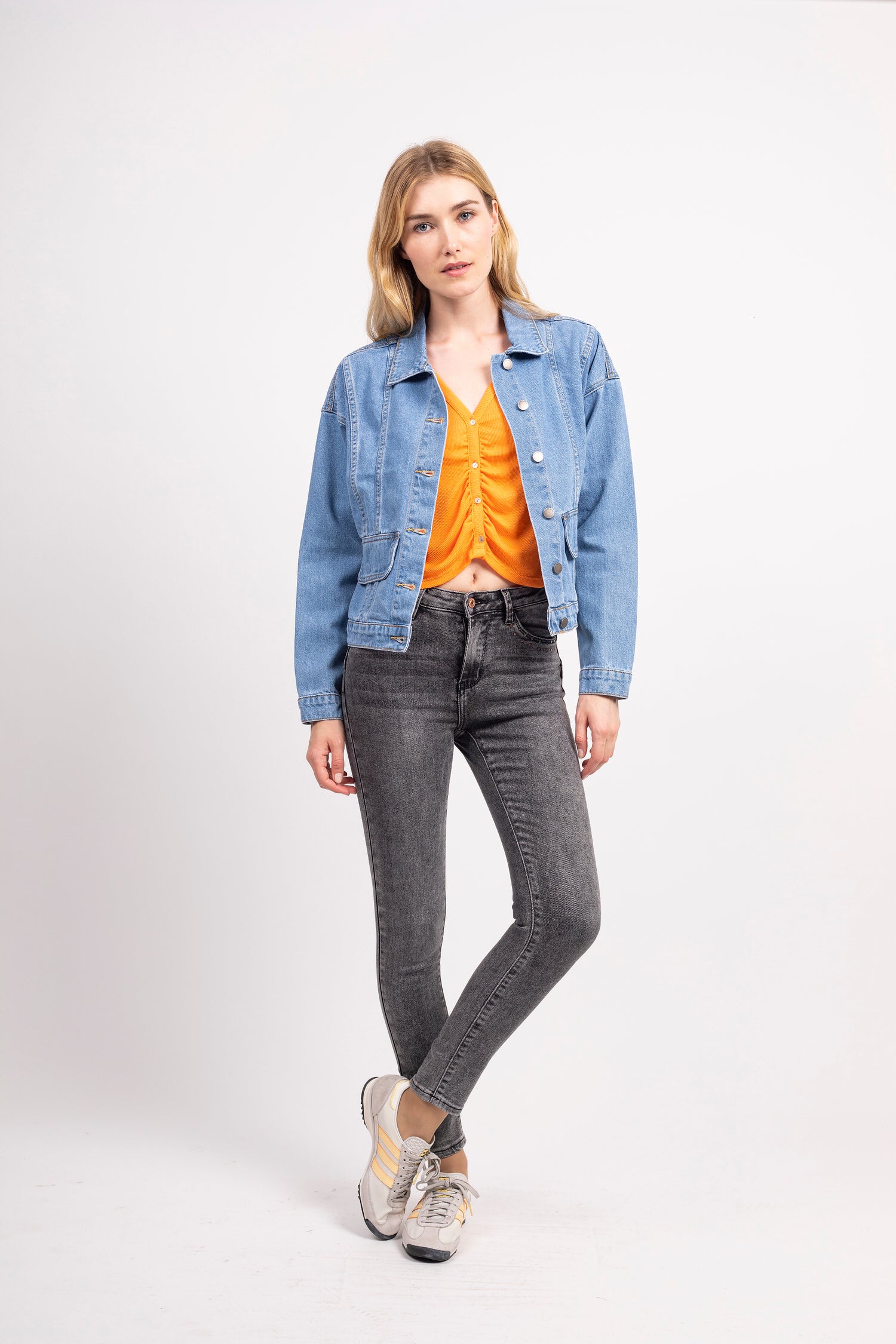 Poche Detail jeans jas - Manel