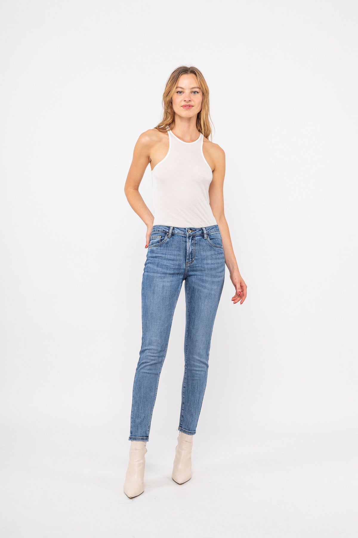 Drijvende blauwe slanke jeans - Mya