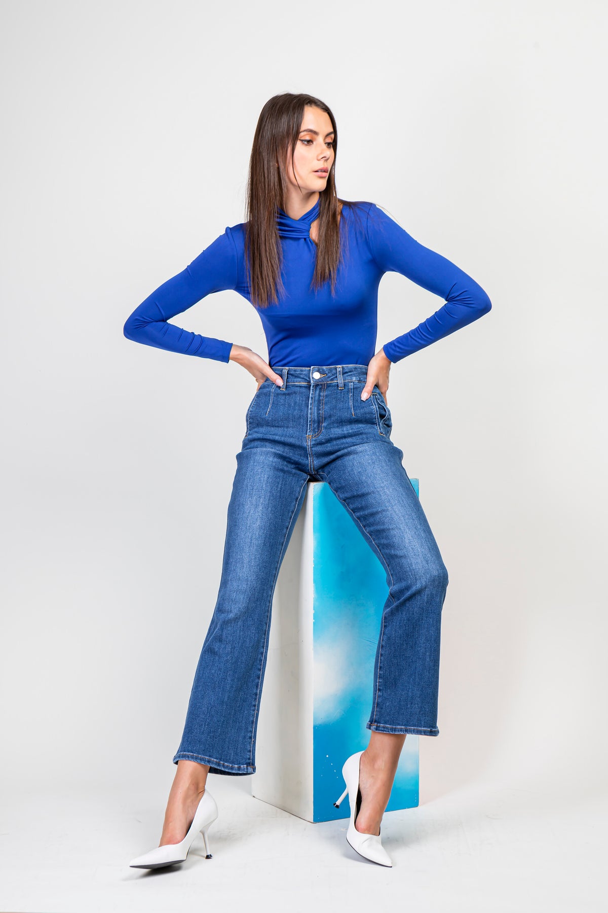 High Taille Blue Flare Jeans - Betsy
