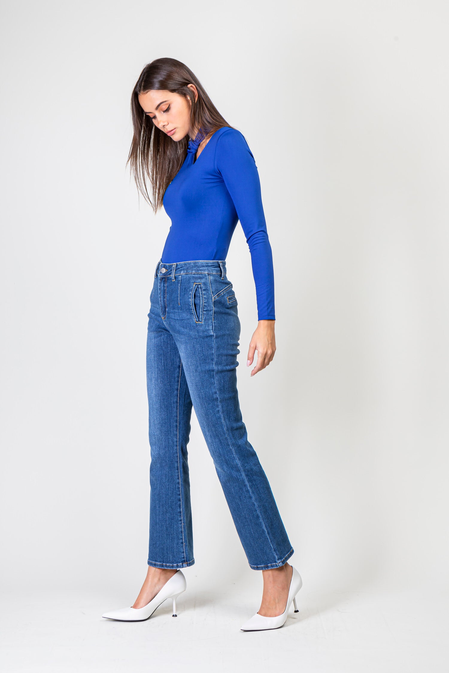 High Taille Blue Flare Jeans - Betsy