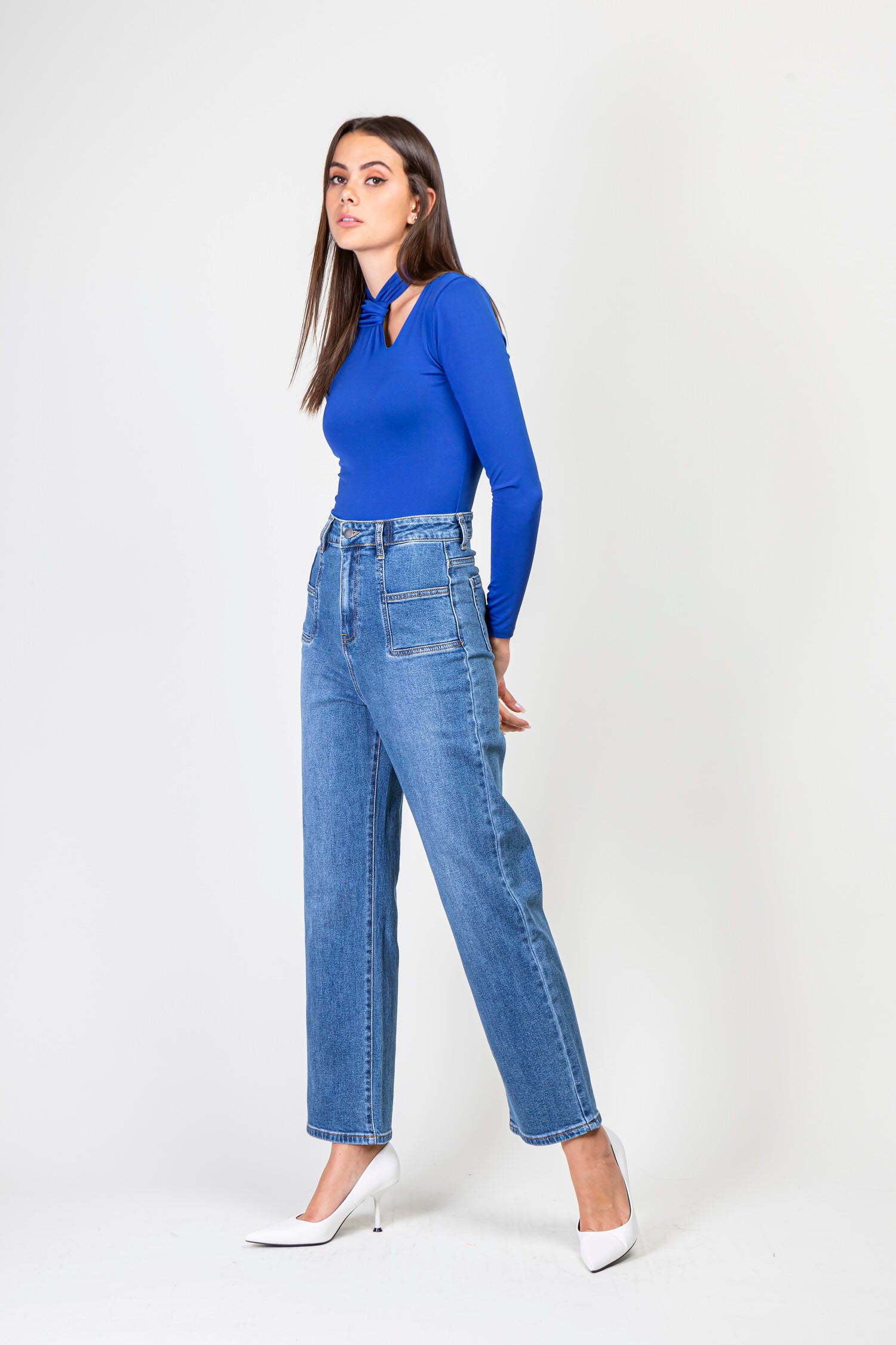 Jeans voorkant van de voorkant van de jeans - zorg